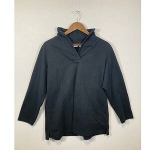 D&Co Active Black Funnel Neck Pullover Sweatshirt Top Women's Size L